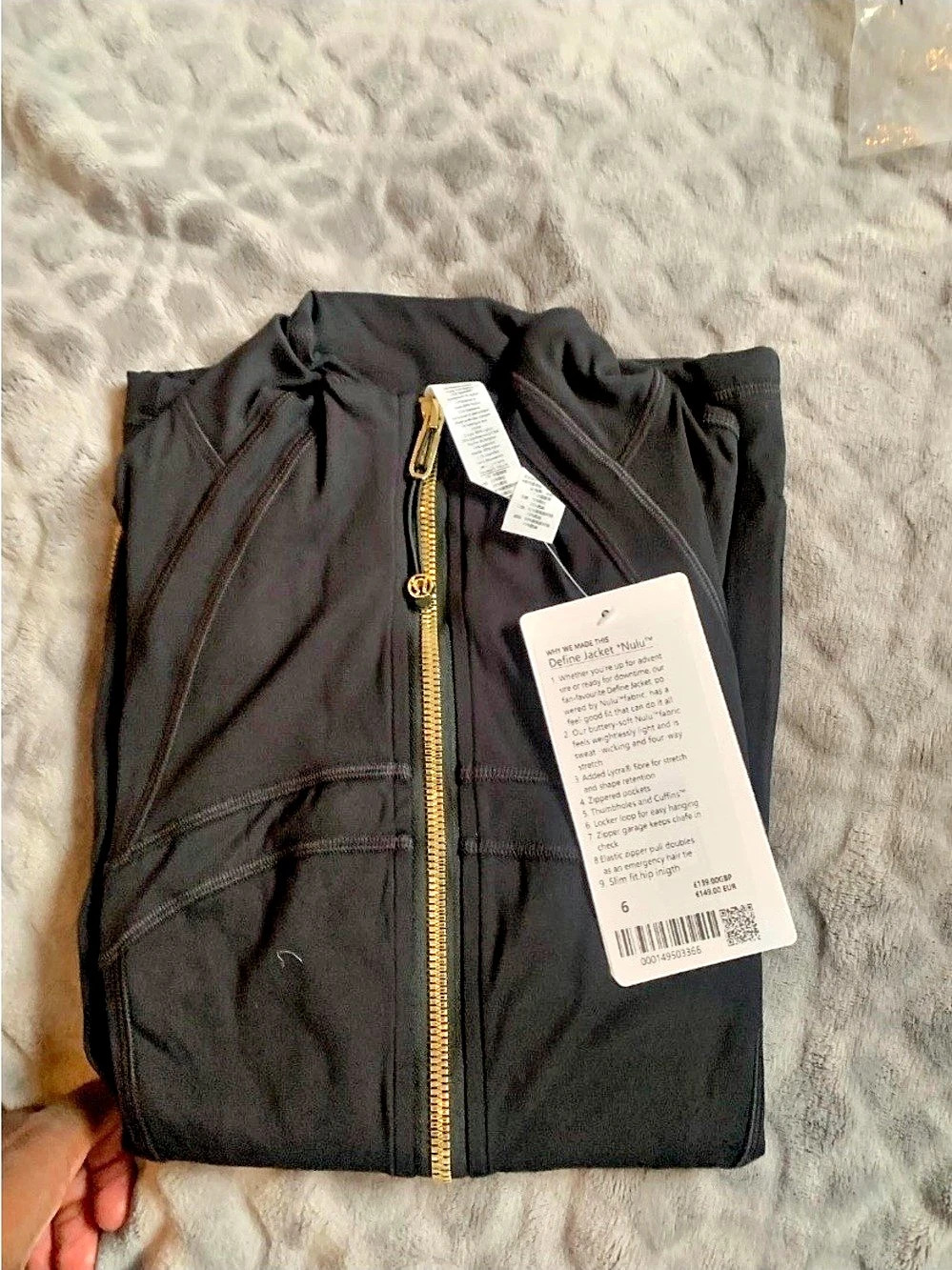 lululemon Define Jacket *Nulu* * Black Size 6 NWT